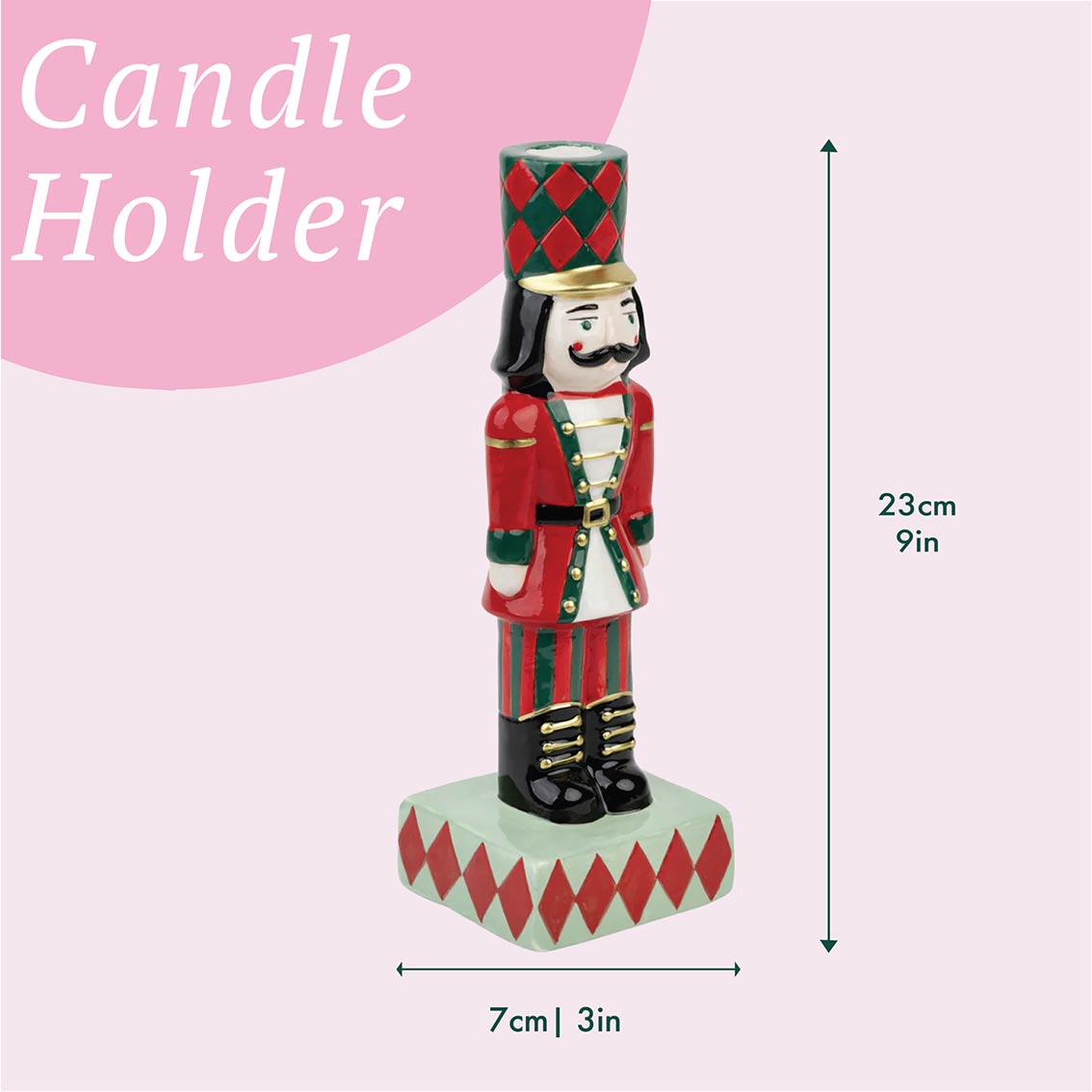 Hand-Painted Nutcracker Candle Holder | Christmas Gifts |