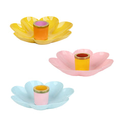 Coloured Enamel Flower Shaped Candle Holders | Summer Gifts |