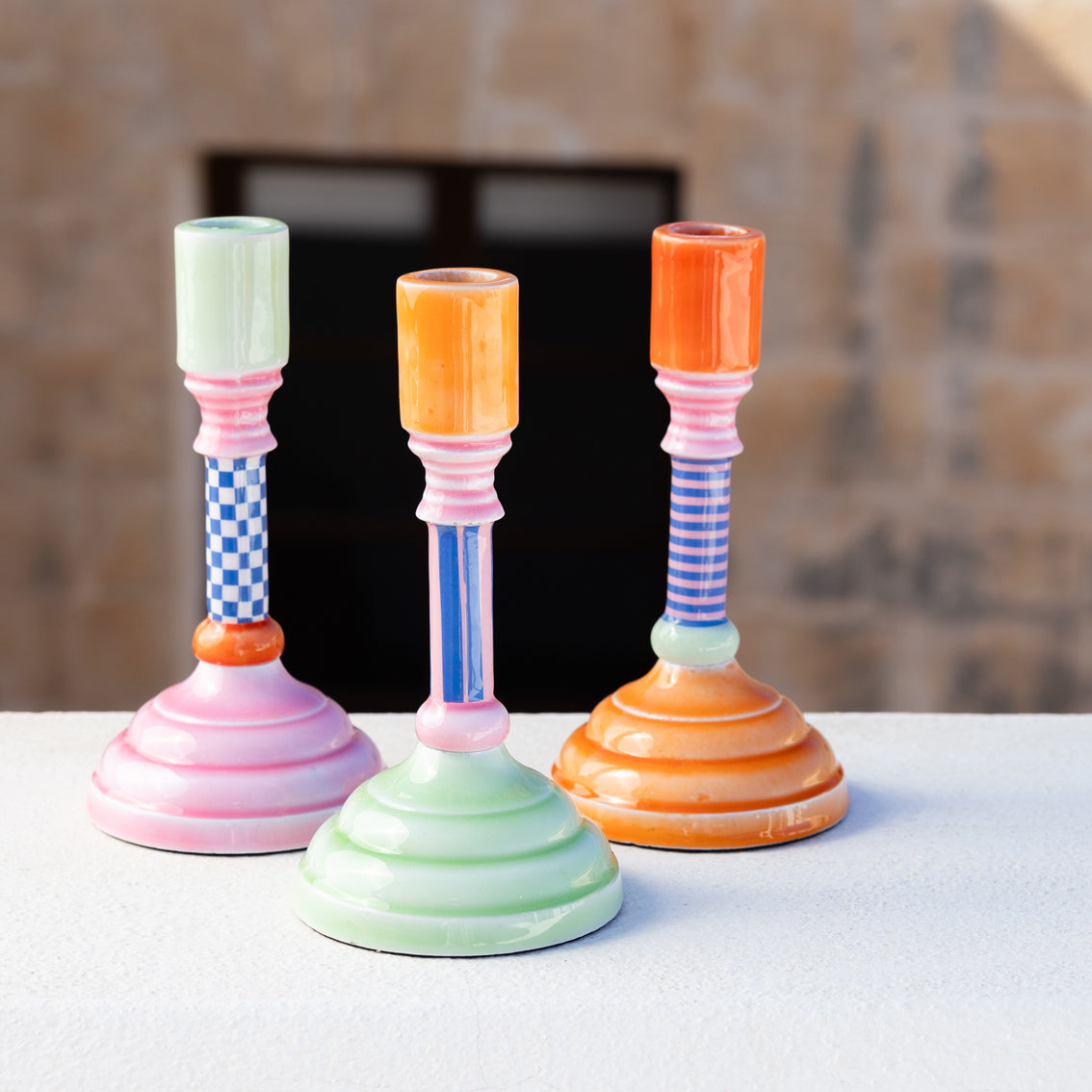 Enamel Candle Holders | Summer Home Decor Gifts |