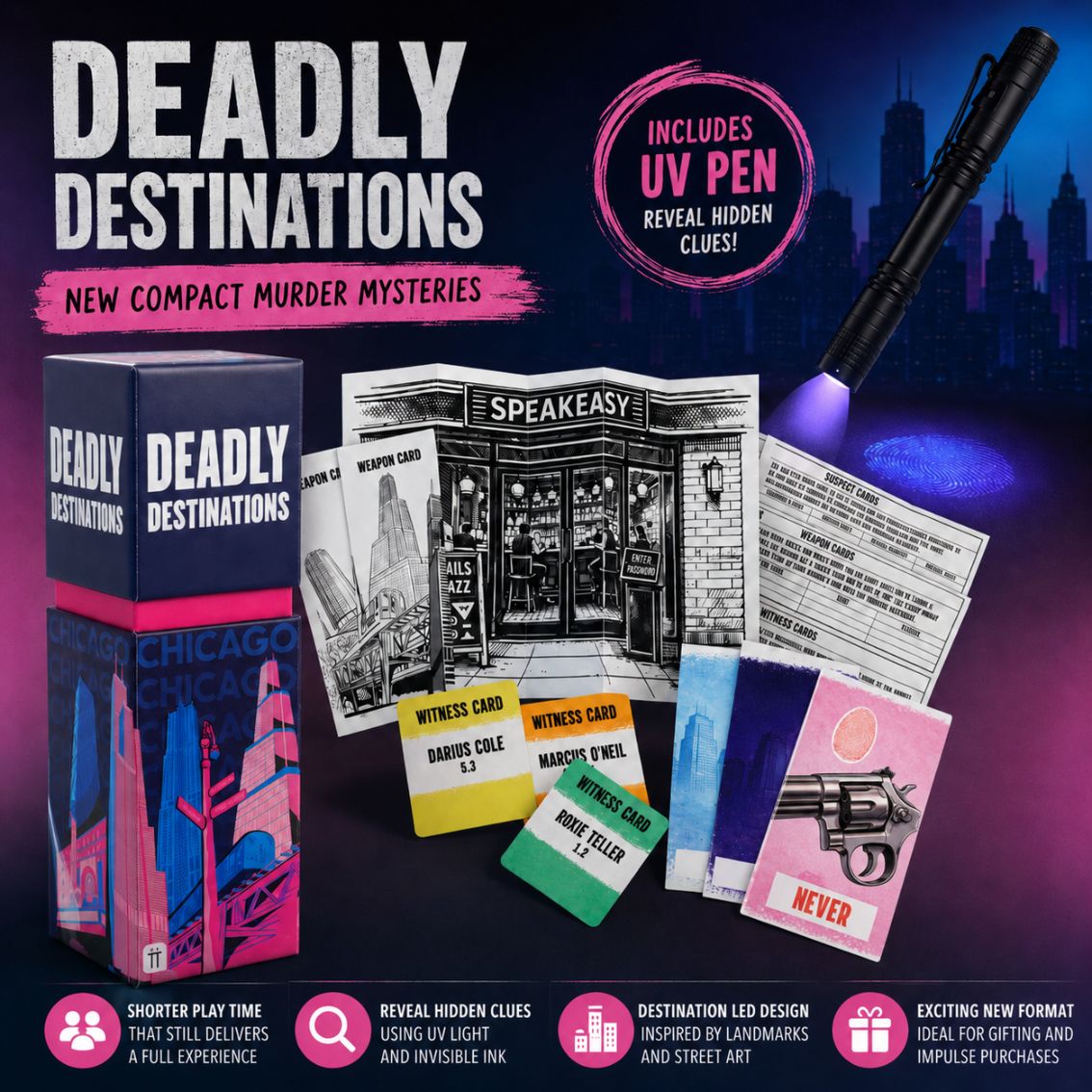 Chicago Murder Mystery Game - Deadly Destinations | Murder Mystery Game |
