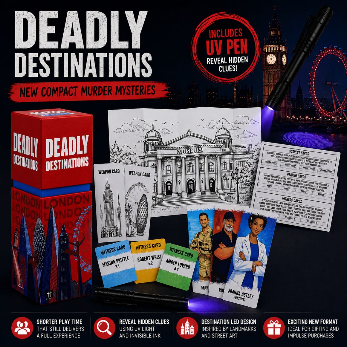 London Murder Mystery Game - Deadly Destinations | Murder Mystery Game |