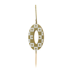Gold Number Sparkler Duo Birthday Candle - 0 | Cake Candles |