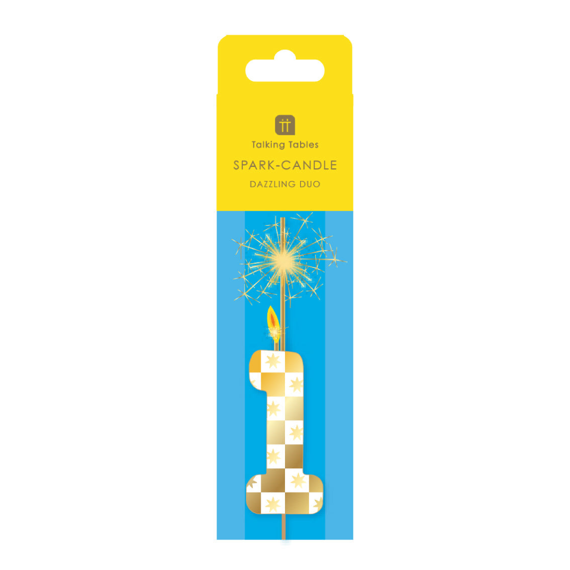 Gold Number Sparkler Duo Birthday Candle - 1 | Cake Candles |
