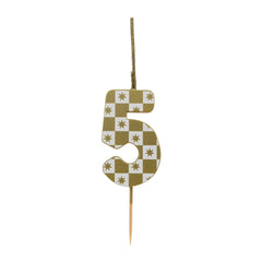 Gold Number Sparkler Duo Birthday Candle - 5 | Cake Candles |