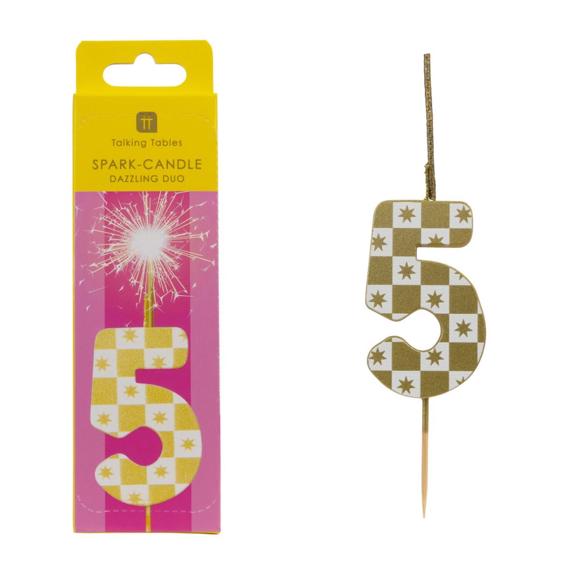 Gold Duo Sparkler Number Birthday Candles