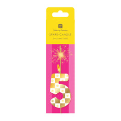 Gold Number Sparkler Duo Birthday Candle - 5 | Cake Candles |