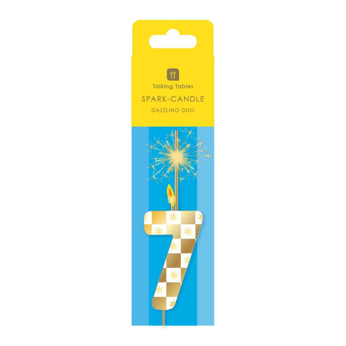Gold Number Sparkler Duo Birthday Candle - 7 | Cake Candles |
