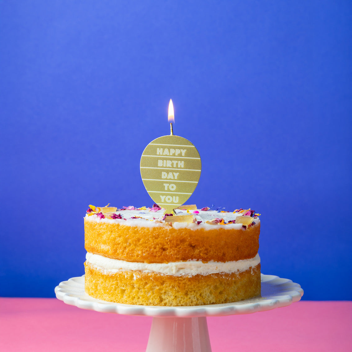 Gold Balloon Birthday Block Sparkler Candle | Cake Candles |