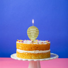 Gold Balloon Birthday Block Sparkler Candle | Cake Candles |