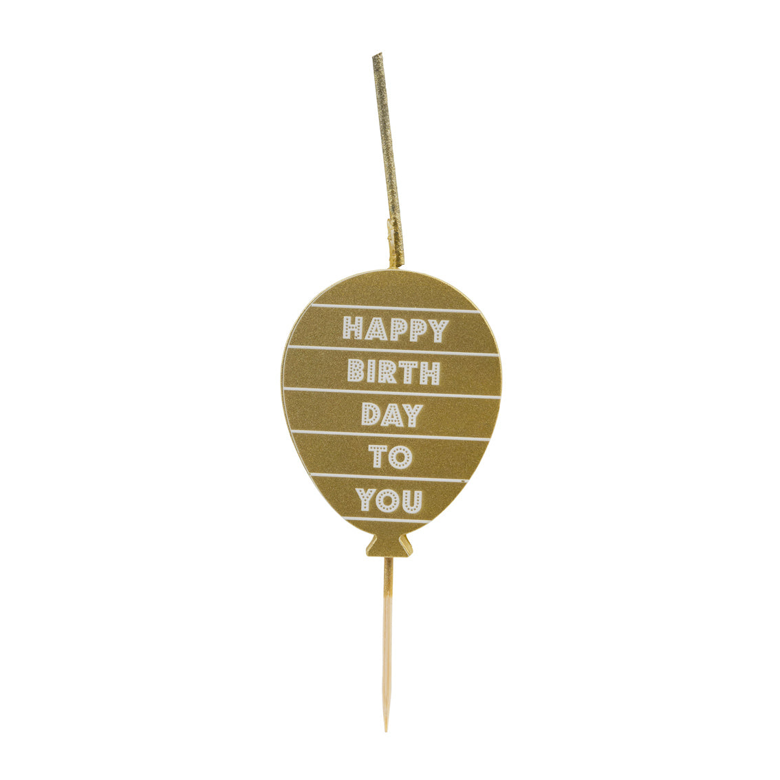 Gold Balloon Birthday Block Sparkler Candle | Cake Candles |