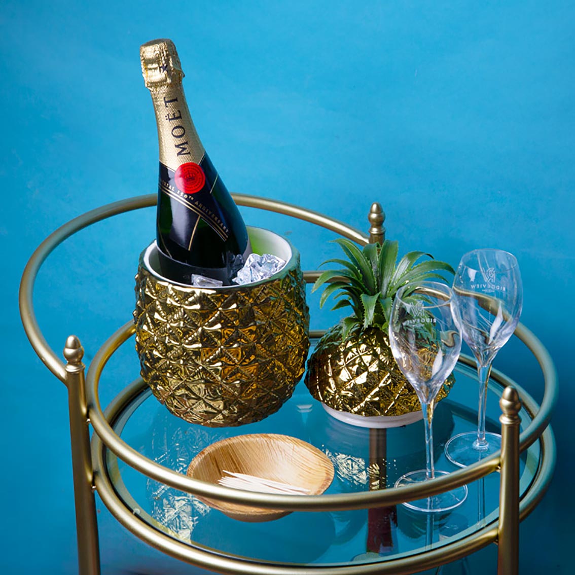 Ceramic Pineapple Ice Bucket | Summer Party Decor |