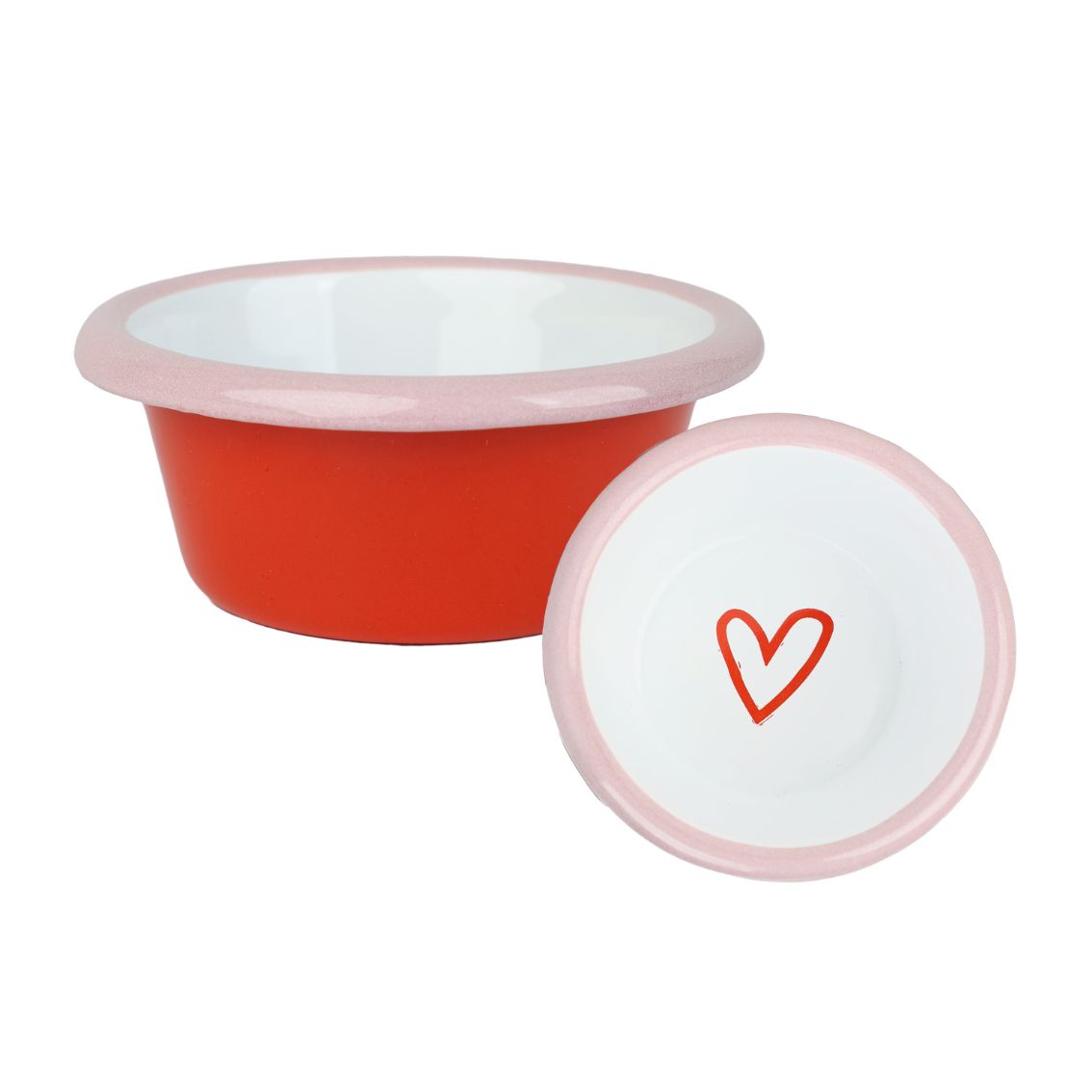 Heart Red Enamel Dip Dish - 8cm | Wedding Decor |