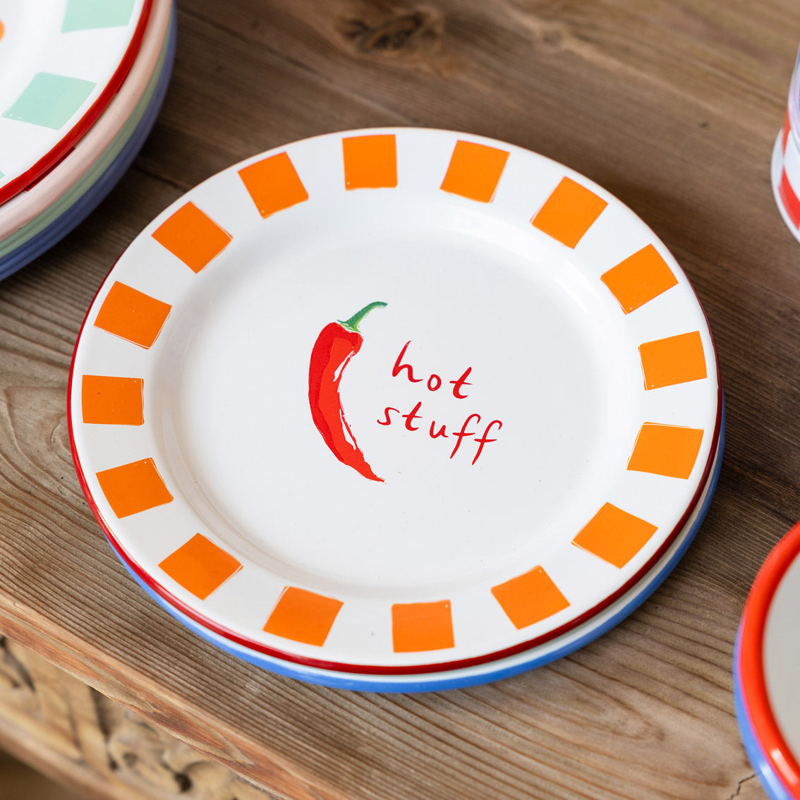Chilli Enamel Plate - 20cm | Summer Dinner Plates |