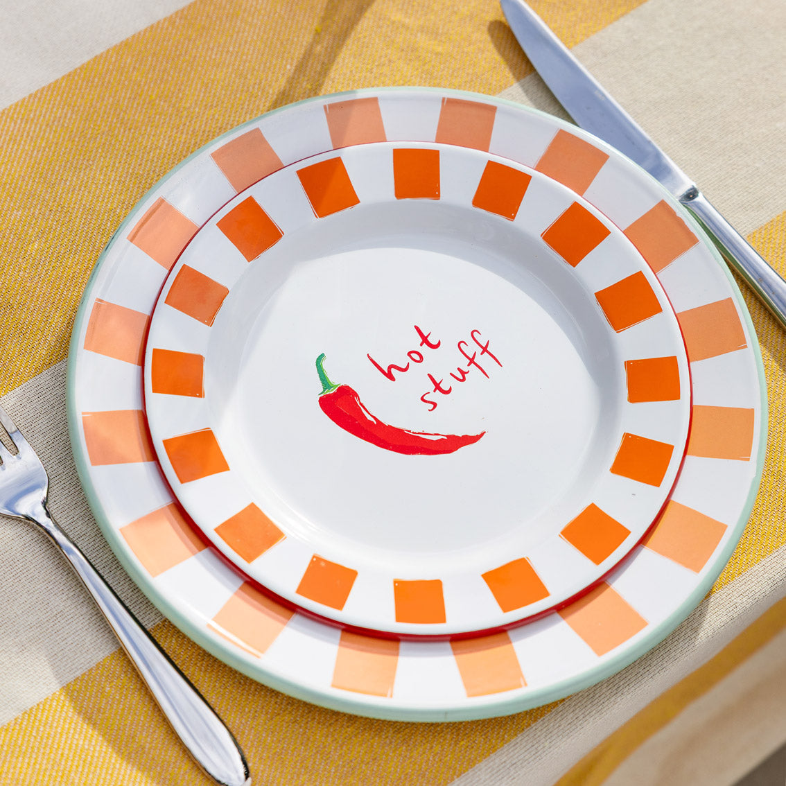 Chilli Enamel Plate - 20cm | Summer Dinner Plates |