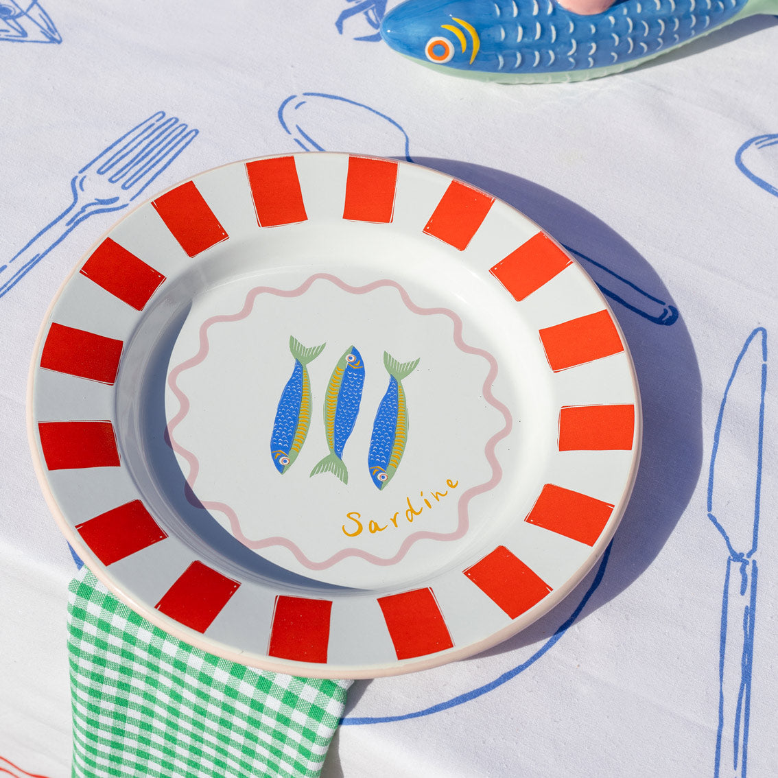 Food Icons Fabric Table Cover | Summer Tableware |