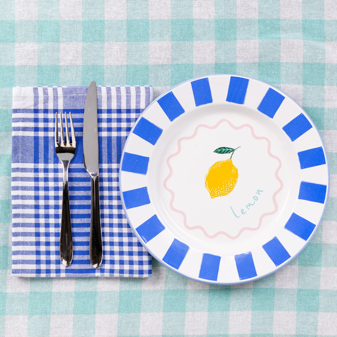 Lemon Enamel Plate - 25cm | Summer Plates |