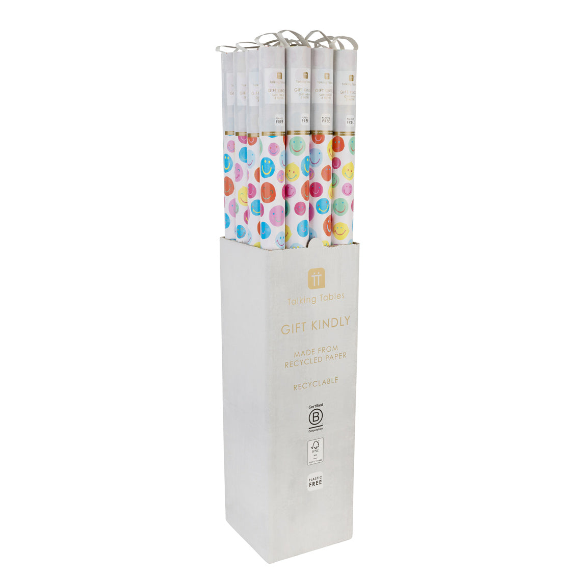 Happy Face Recycled Wrapping Paper - 3m - 16 Unit Display