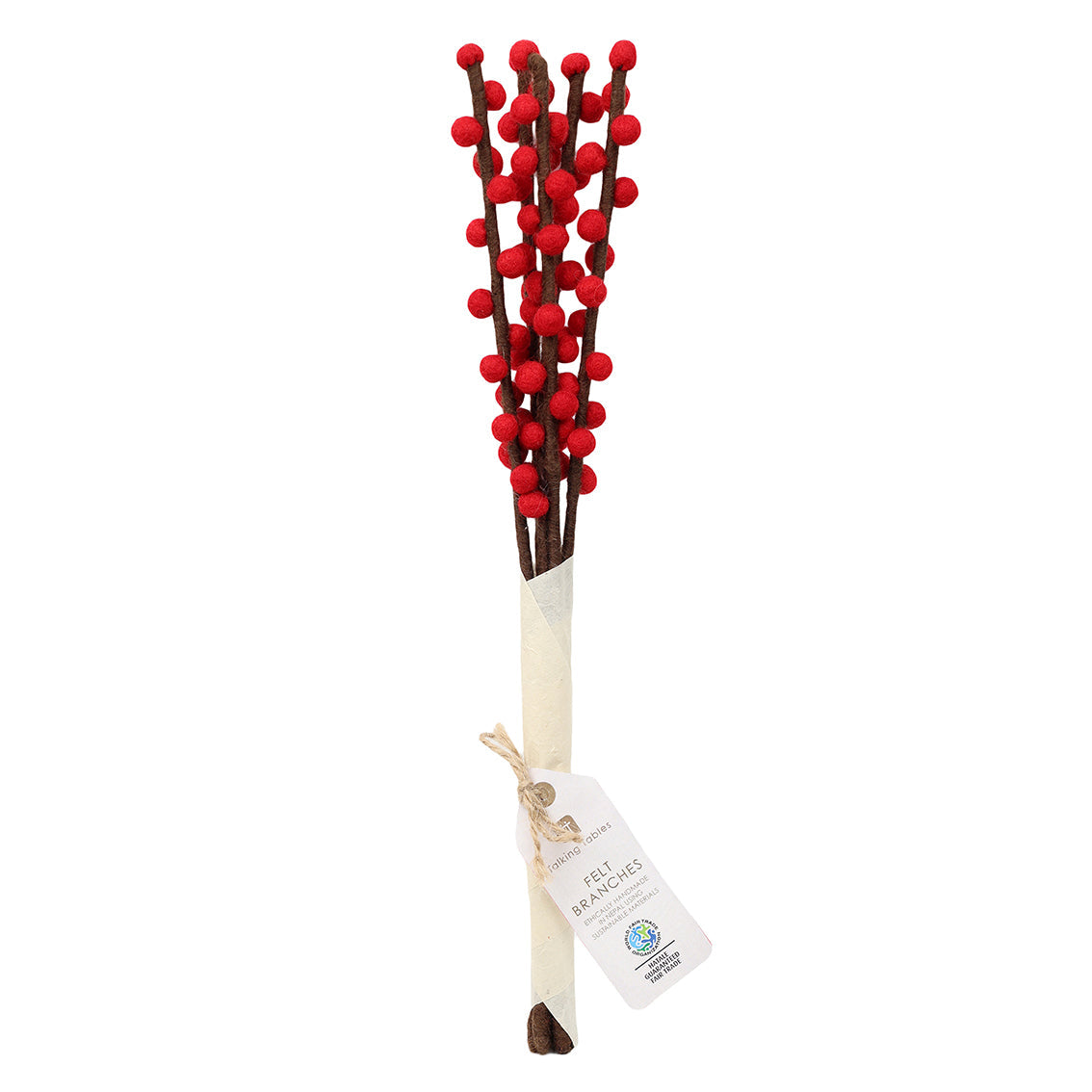 Handmade Red Felt Branches Bundle | Seasonal Decor |