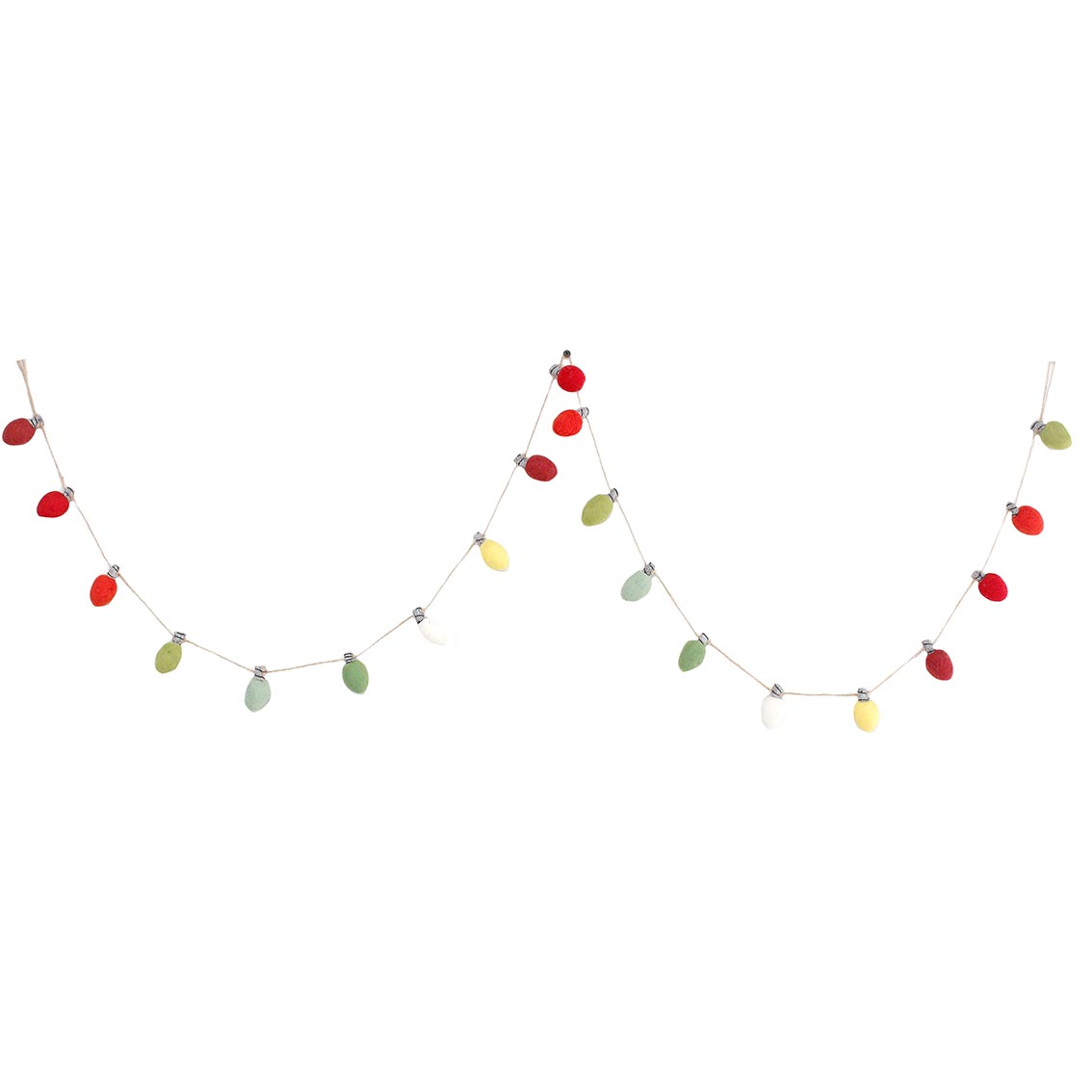 Christmas Felt Light Bulb Bunting - 2m | Christmas Decor |