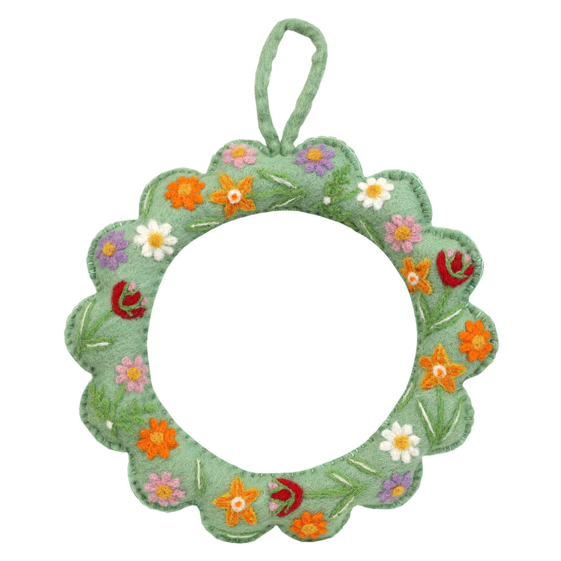 Floral Felt Wreath - 22cm | Summer Home Decor |