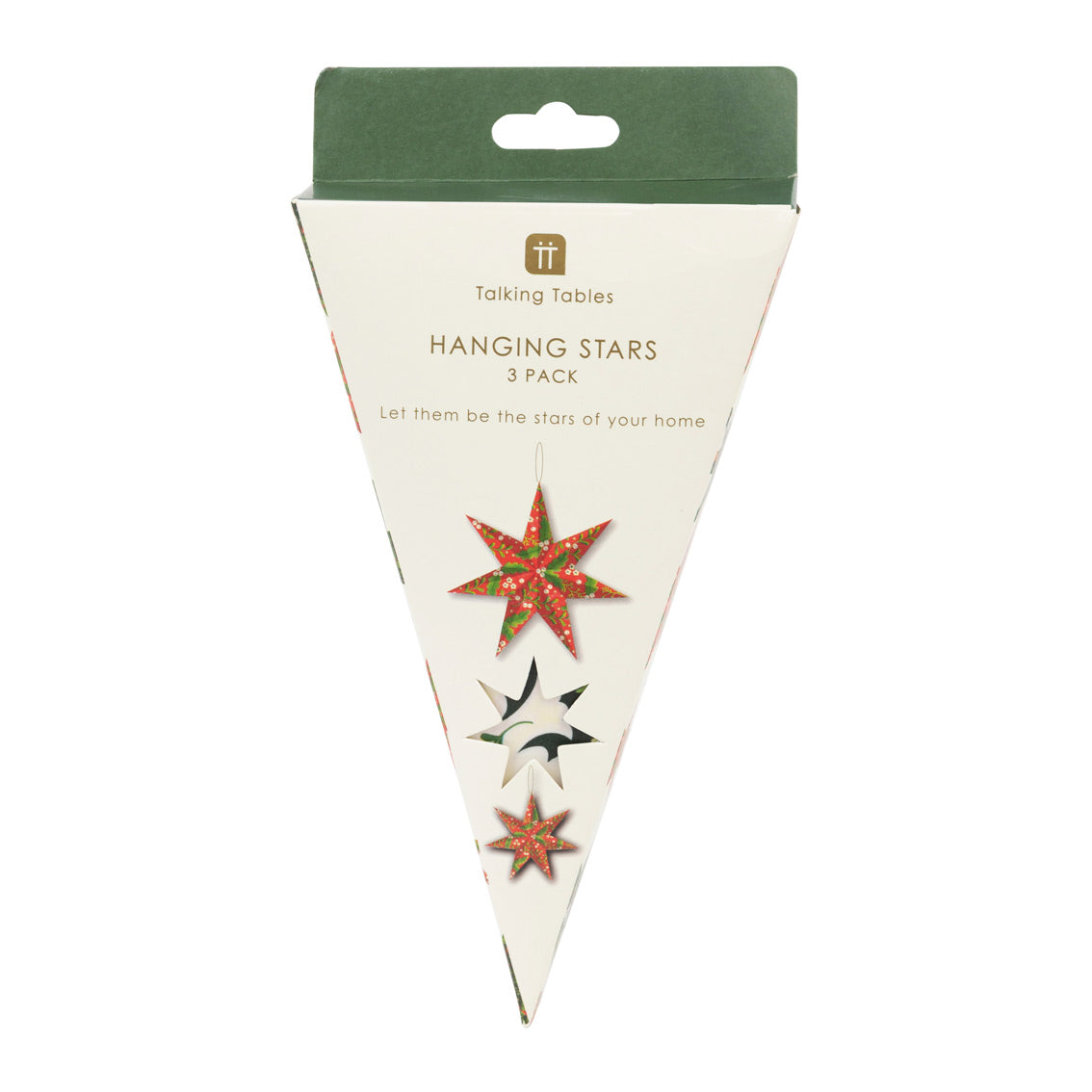 Folklore Paper Stars Christmas Tree Decorations - 3 Pack