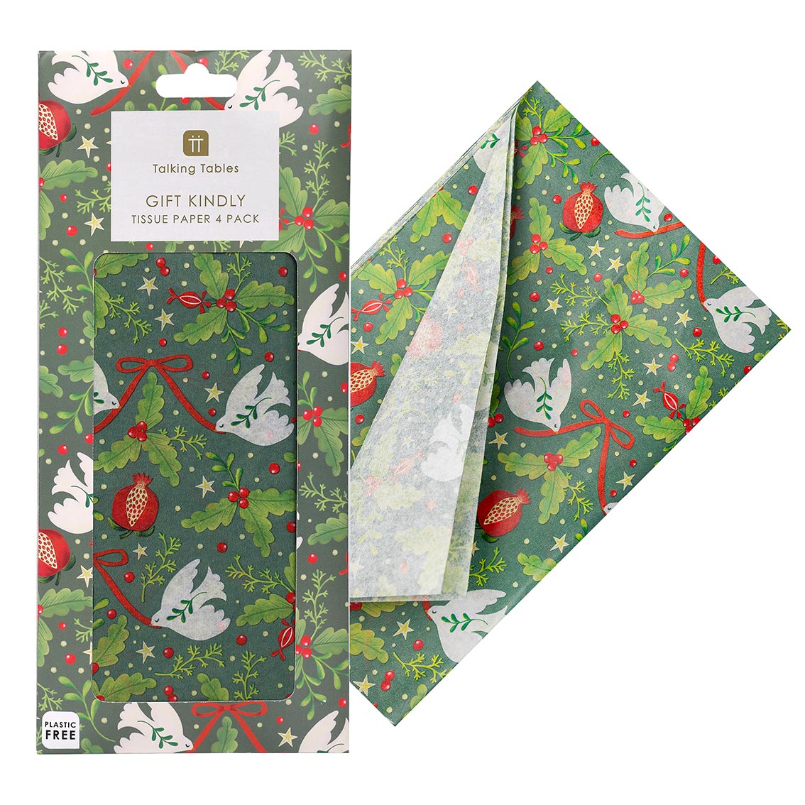 Green Christmas Tissue Paper - 4 Sheets