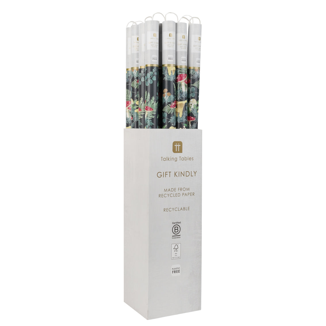 Forest Green Recycled Christmas Wrapping Paper - 3m - 16 Unit Display