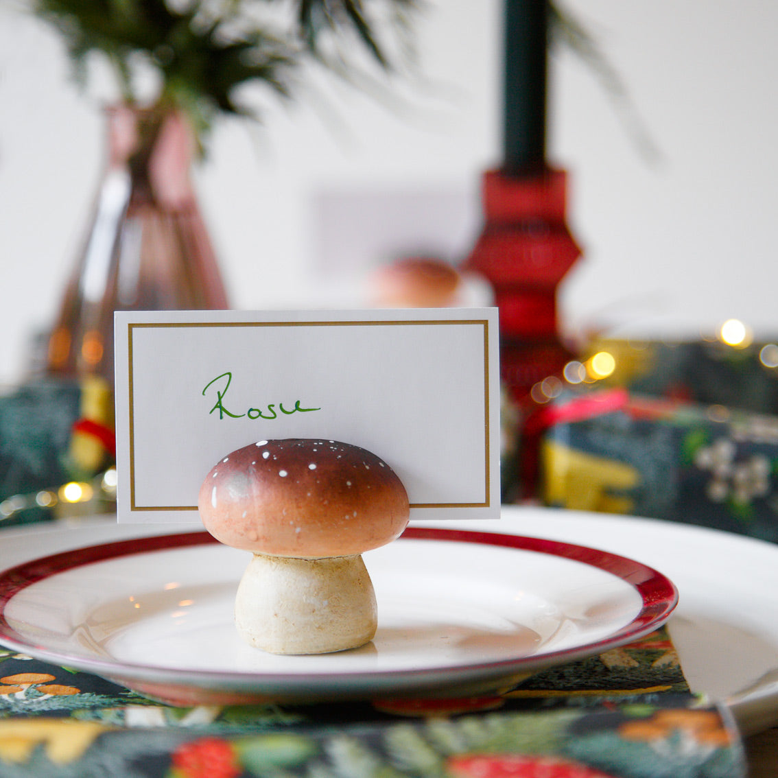 Forest Mushroom Place Card Holders - 4 Pack