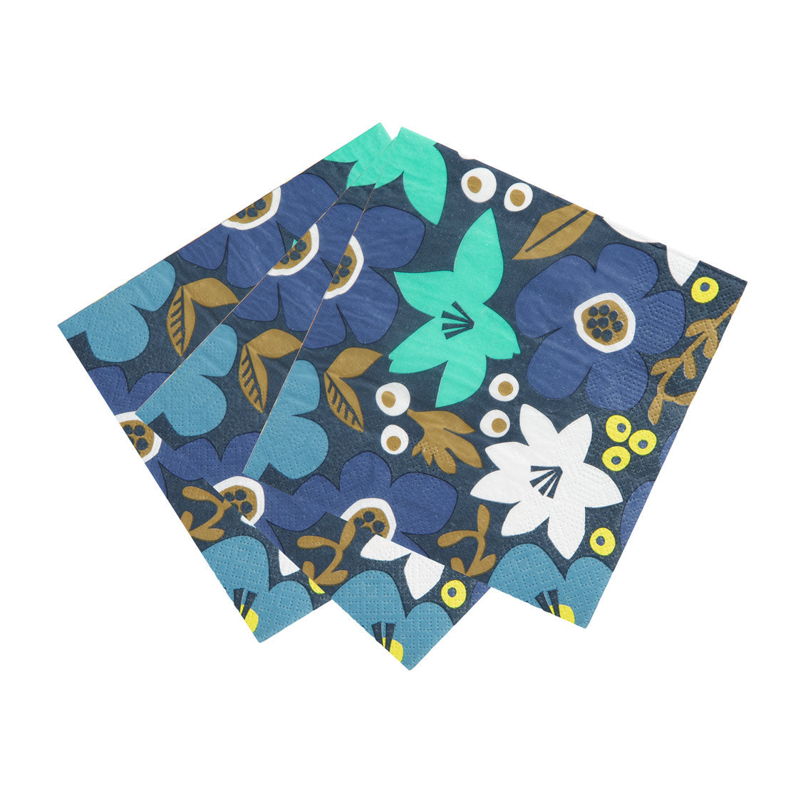 Blue Floral Paper Napkins - 20 Pack | Party Napkins |