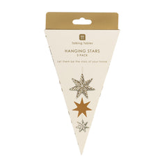 Gilded Paper Stars Decorations - 3 Pack | Christmas Tree Decorations |