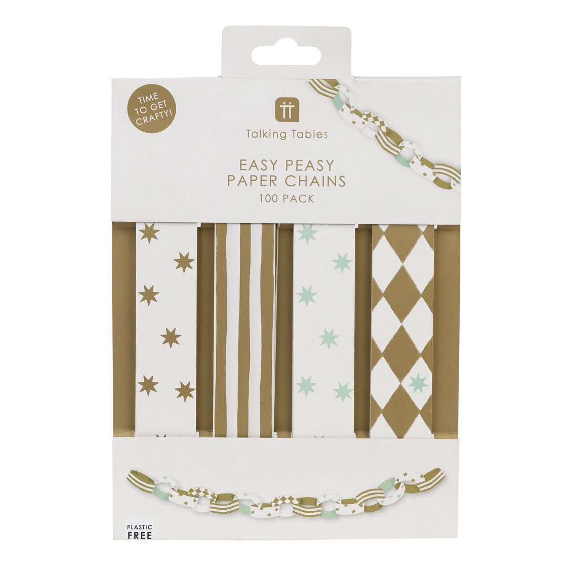 Gilded Paper Chains -  100 Pack | Christmas Craft |