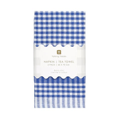 Blue Gingham Napkins - 2 Pack | Summer Decor |