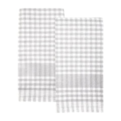 Grey Gingham Fabric Tea Towels - 2 Pack | Summer Decor |