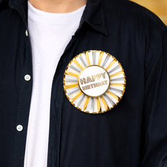 Gold Happy Birthday Badge