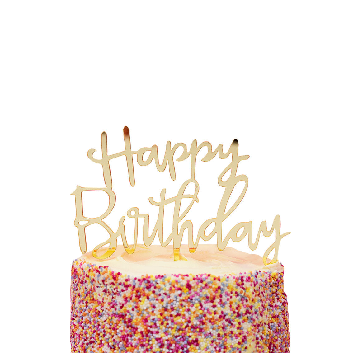 Gold Happy Birthday Cake Topper