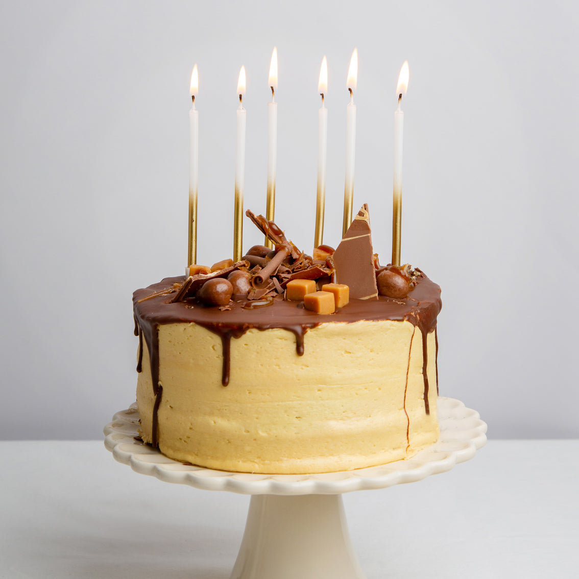 Gold Ombre Birthday Candles - 16 Pack | Cake Candles |