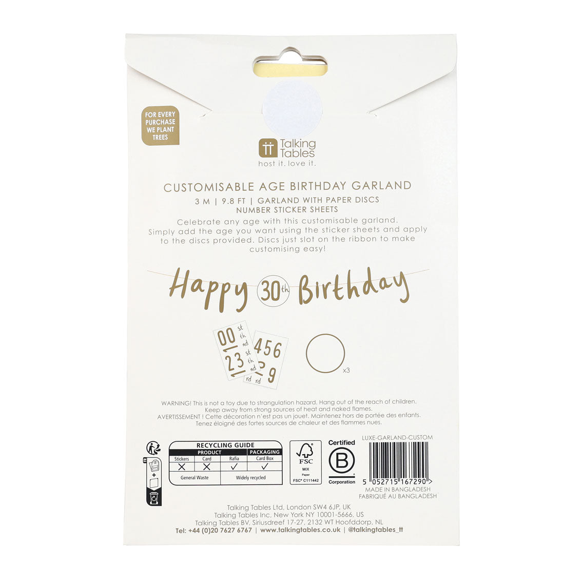 Customisable Happy Birthday Garland - 3m | Birthday Decor |