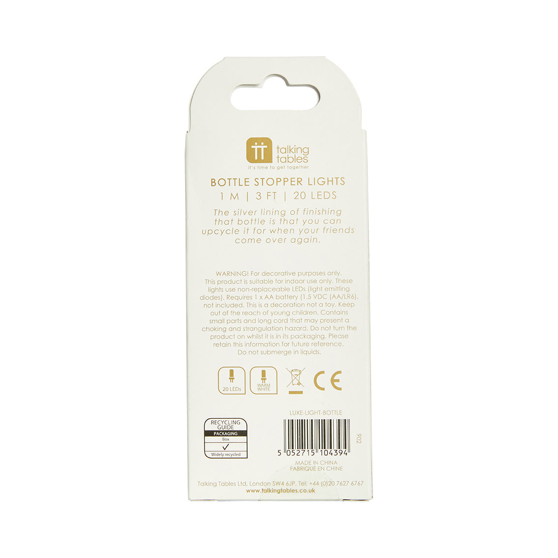Gold Bottle Light - 1m - Display