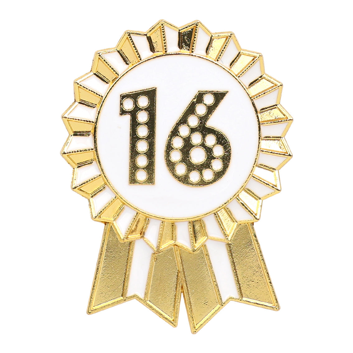 Gold Enamel Birthday Pin Badge - 16 | Birthday Gifts |