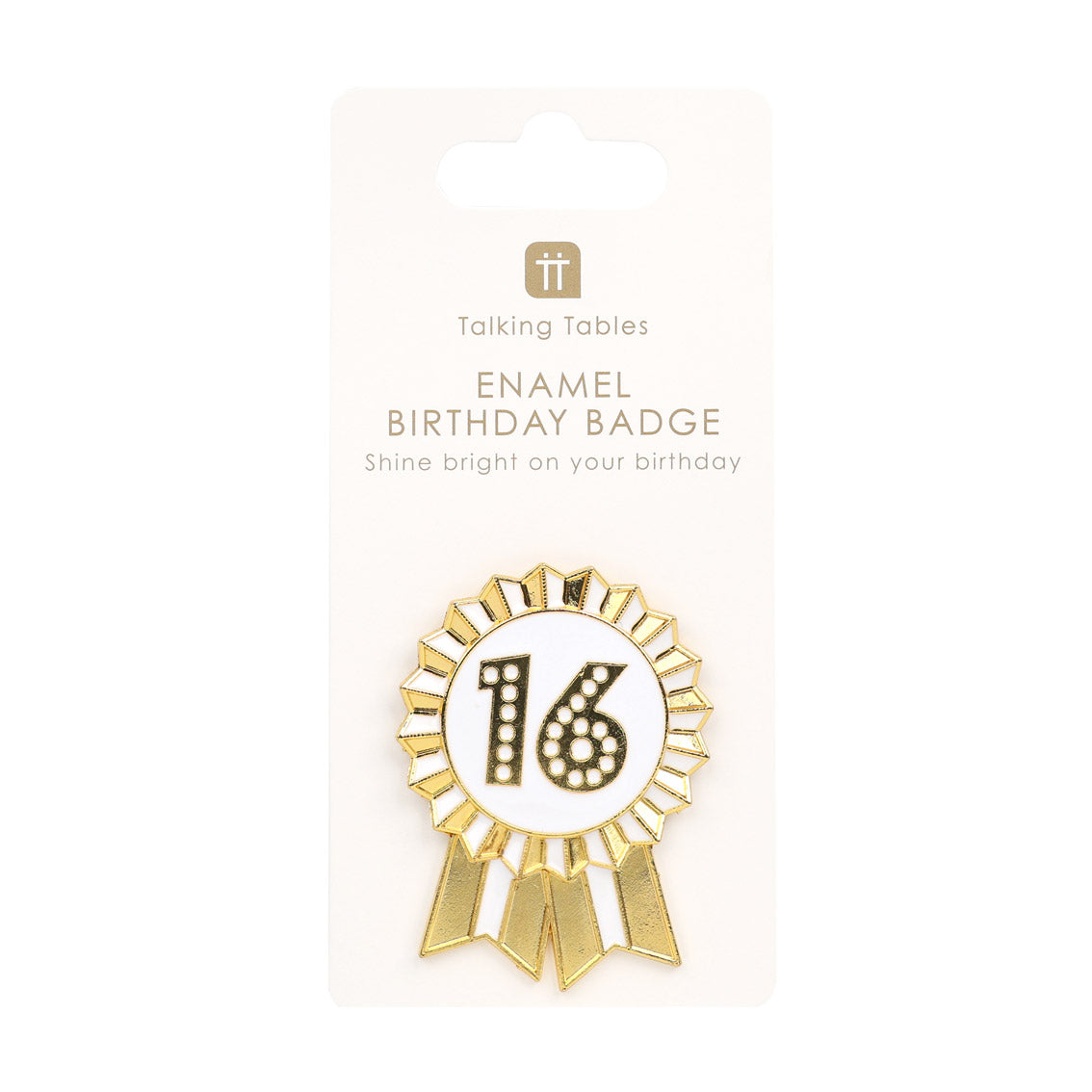 Gold Enamel Birthday Pin Badge - 16 | Birthday Gifts |