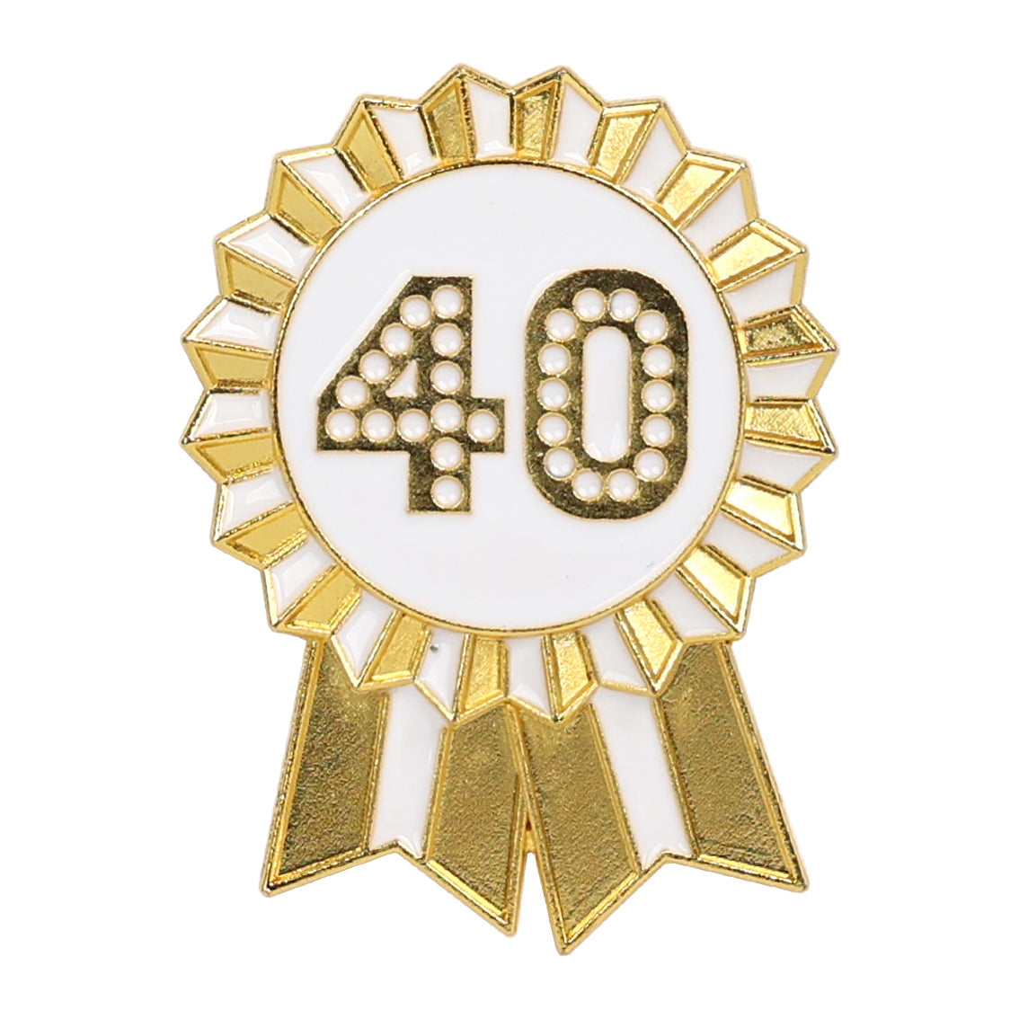 Gold Enamel Birthday Pin Badge - 40 | Birthday Gifts |