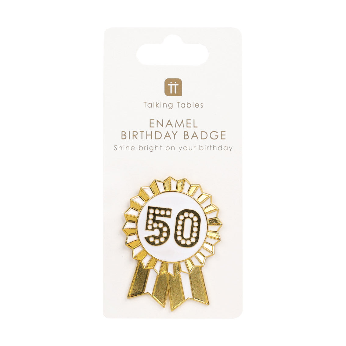 Gold Enamel Birthday Pin Badge - 50 | Birthday Gifts |