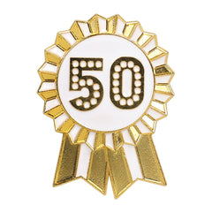 Gold Enamel Birthday Pin Badge - 50 | Birthday Gifts |