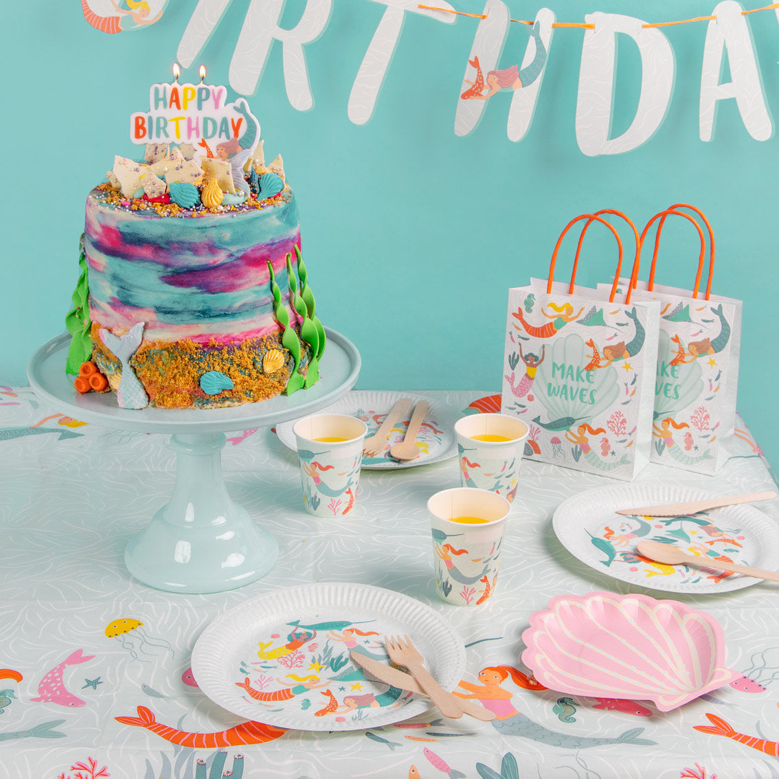 Mermaid Paper Table Cover