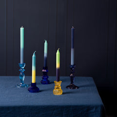 Marble 2 Tone Ombre Blue Dinner Candles - 2 Pack | Dinner Candles |