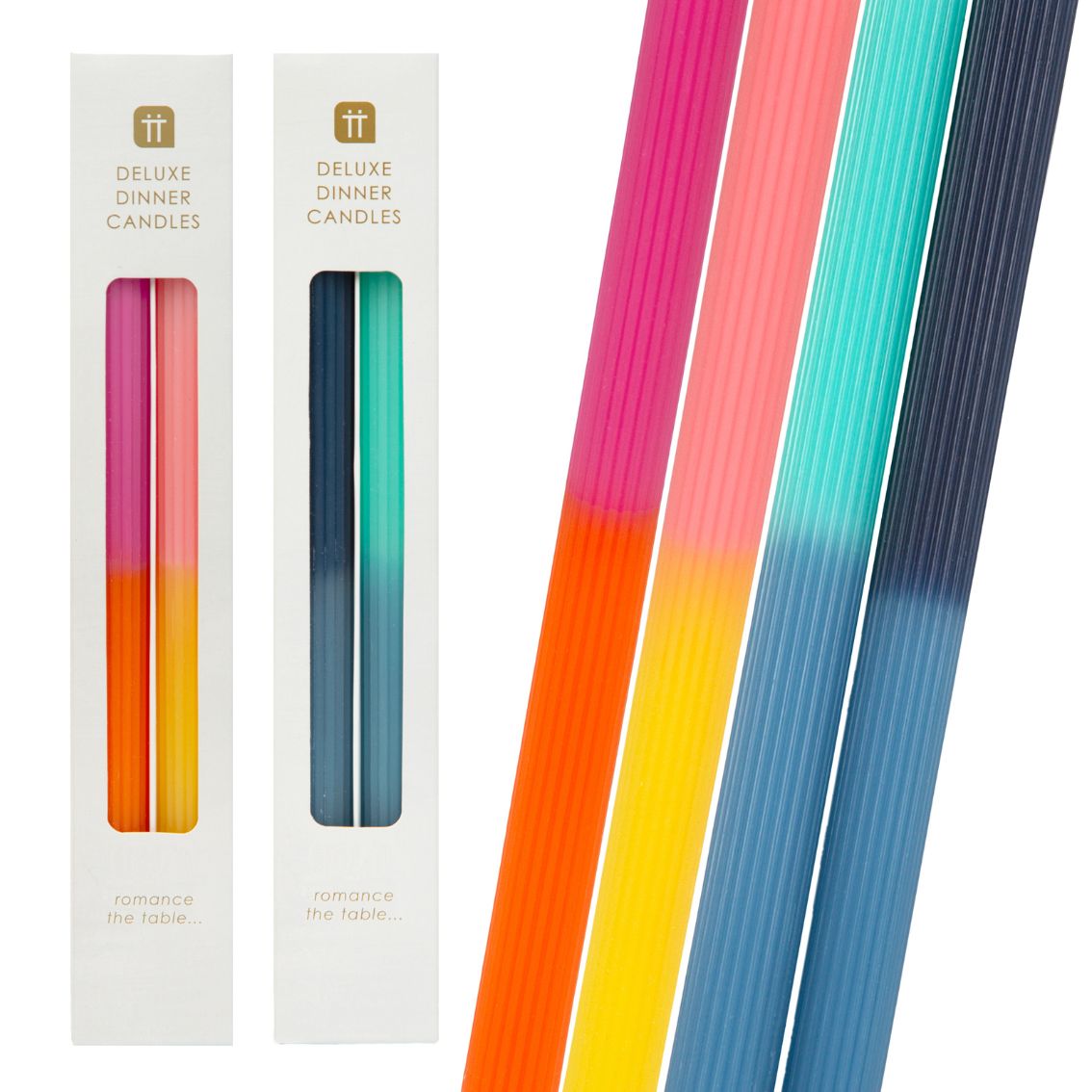 Marble 2 Tone Ombre Wax Dinner Candles Starter Set | Summer Candles |