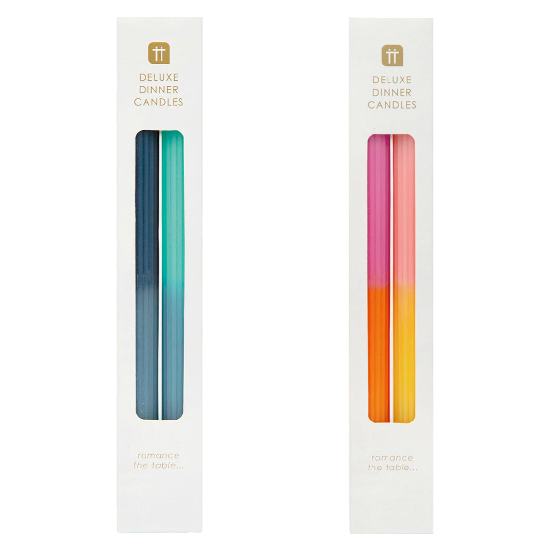 Marble 2 Tone Ombre Wax Dinner Candles Starter Set | Summer Candles |