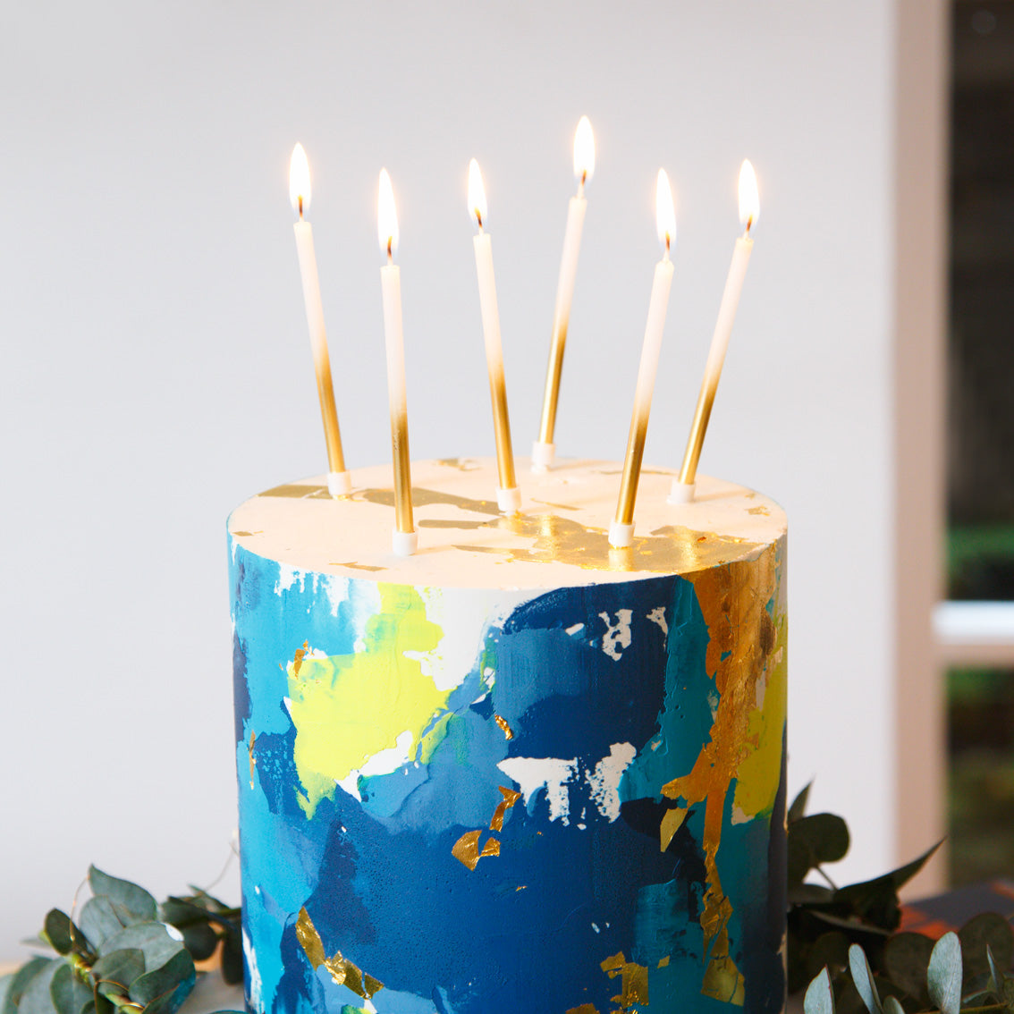 Gold Ombre Birthday Candles - 16 Pack | Cake Candles |