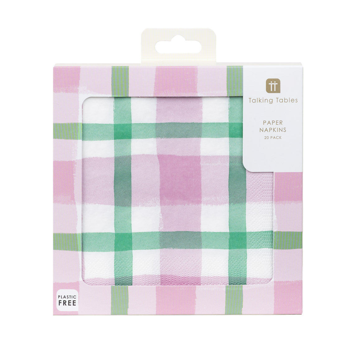 Lilac & Green Gingham Napkins - 20 Pack | Summer Napkins |