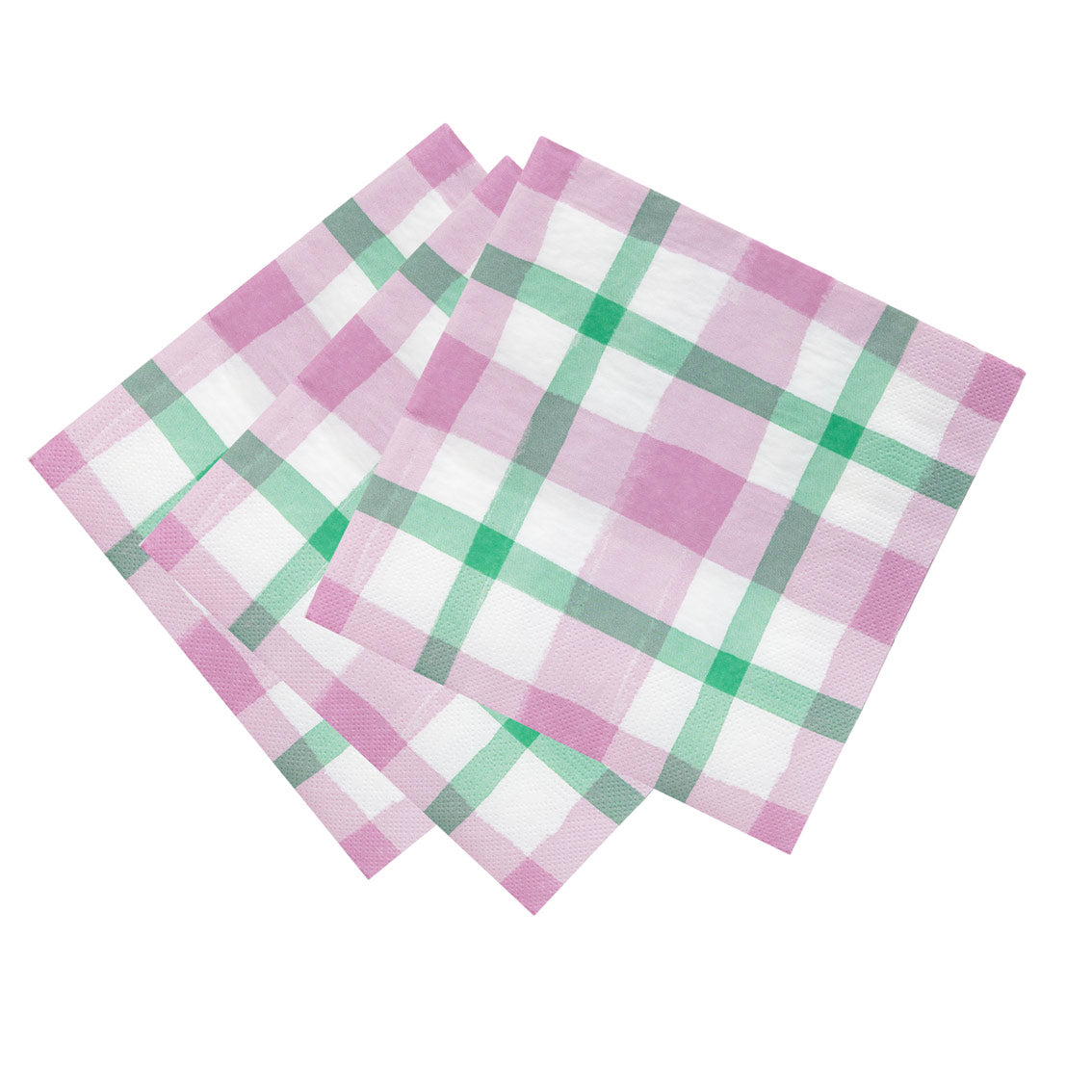 Lilac & Green Gingham Napkins - 20 Pack | Summer Napkins |